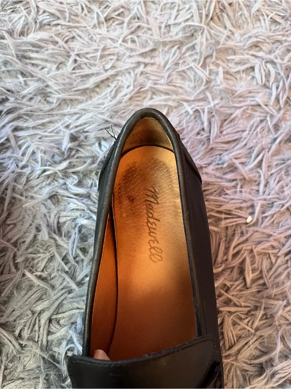 Madewell Classic Black Leather The Corinne Lugsole Penny Loafers Size 9 - Picture 4 of 8